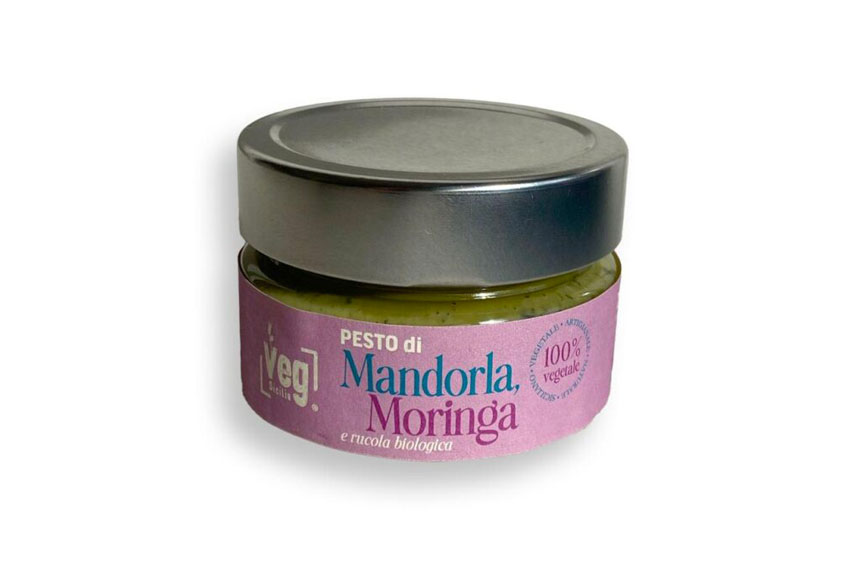 mandorlaa Pesto di Mandorla, Moringa e Rucola 100% vegetale - 120gr - immagine 1